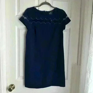Adrianna Papell Women’s Blue Cutout Sheer Short Sleeve Career Dress New Size 4